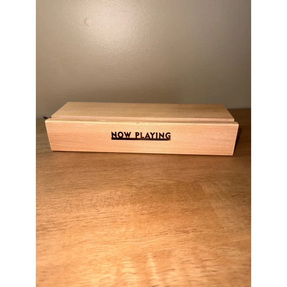 Wooden Now Playing Vinyl Record Display Stand LP Album Cover Holder Light Wood